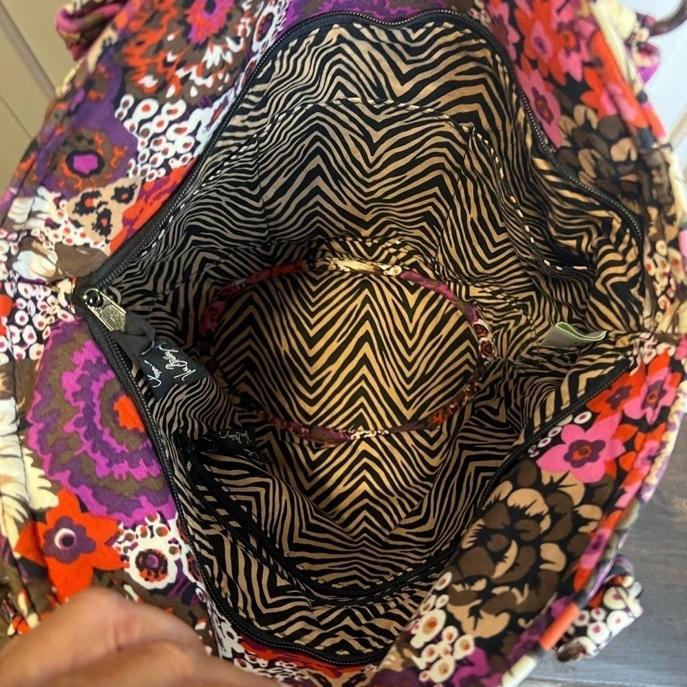 Vera Bradley Rosewood Shoulder Bag Color Purple,Pink,Brown, And Orange